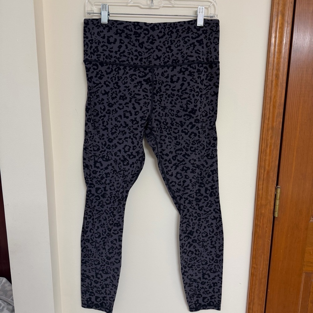 Athleta Gray and Black Animal Print Leggings